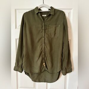 Sneak Peek Women's Olive Button-Down Shirt